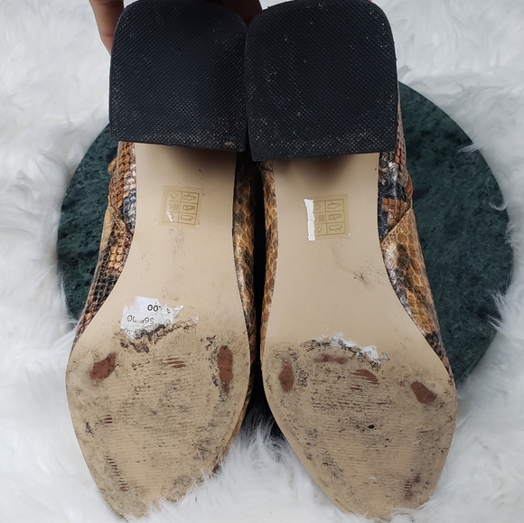 Topshop "Babe" Snake bootie with polished wooden heel size 10.5 - Picture 6 of 7